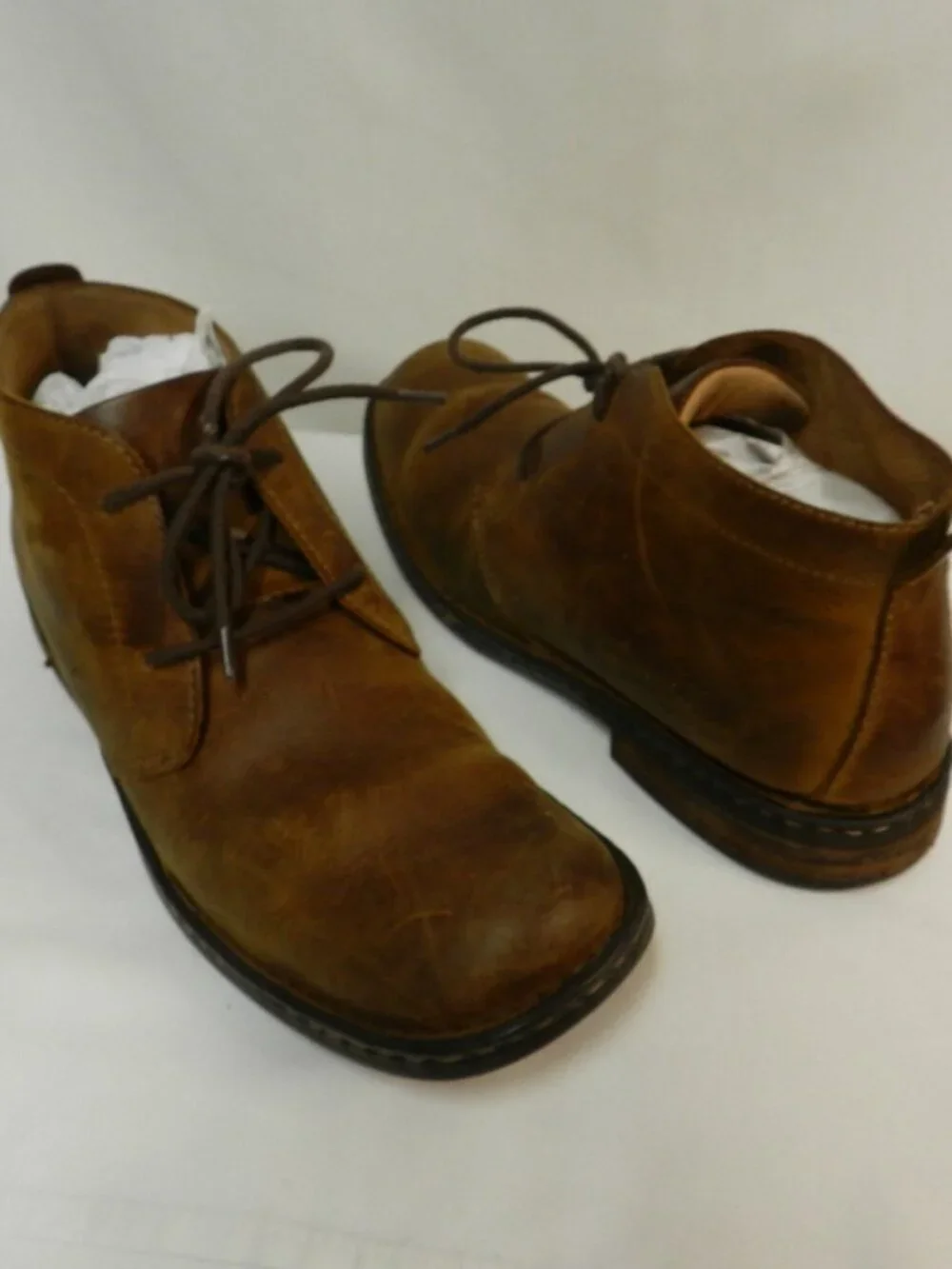 Born Harrison Men Leather ankle Boots Lace Up Chukka Casual brown Size Sz 11.5